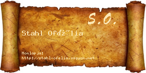 Stahl Ofélia névjegykártya